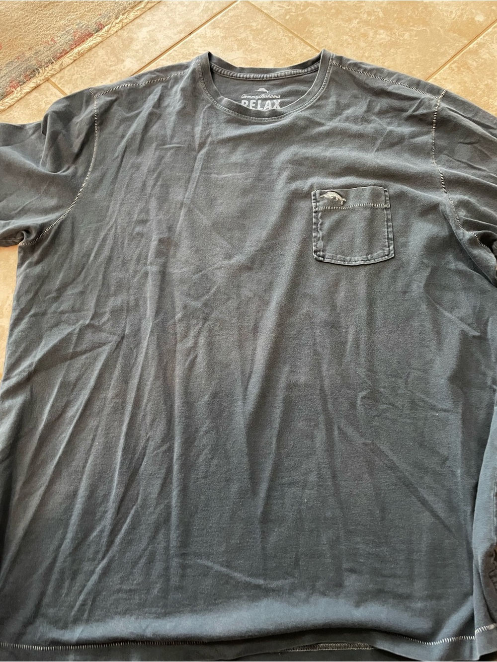 Tommy Bahama Men's Long Sleeve Pocket Tee — Charcoal Gray